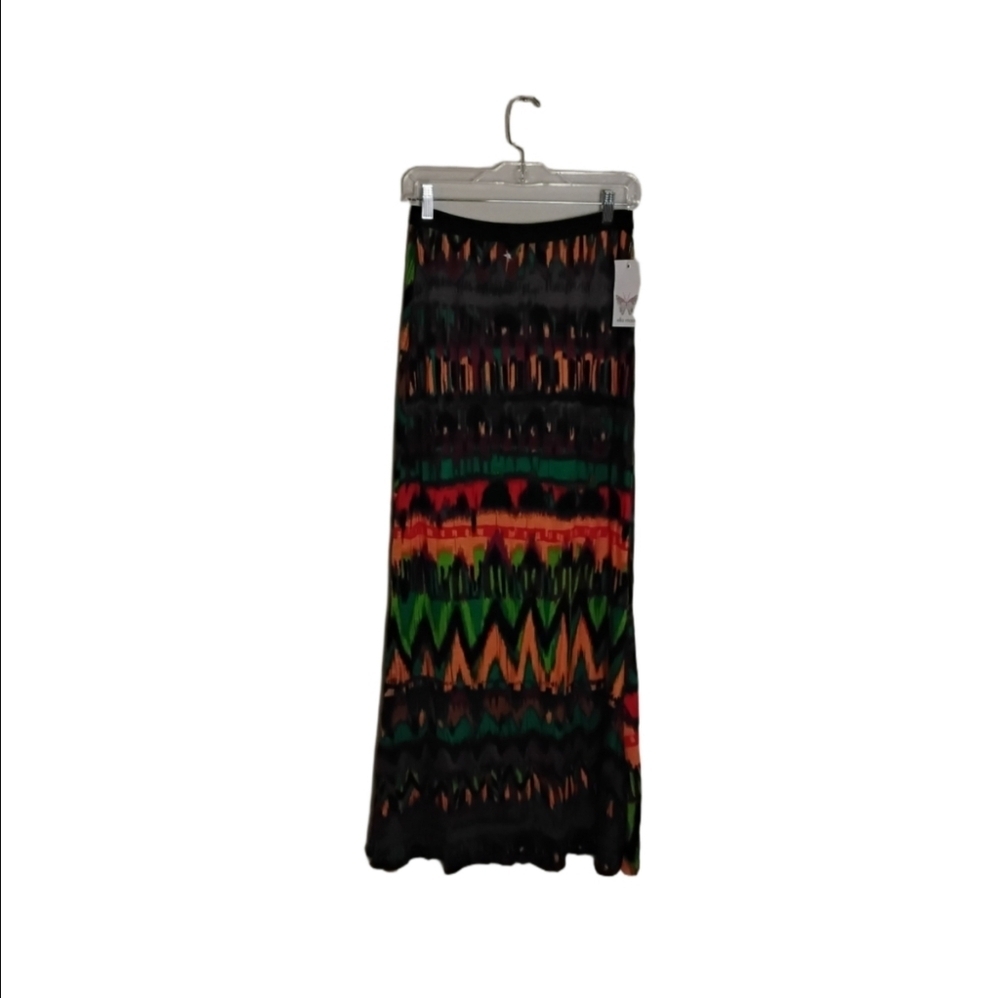 Ella Moss Women's S Multicolor Print  Pull-on Stretchy Elastic Waist  Maxi Skirt